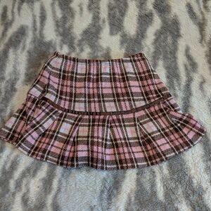 Plaid Pink and Brown Girl's Skirt